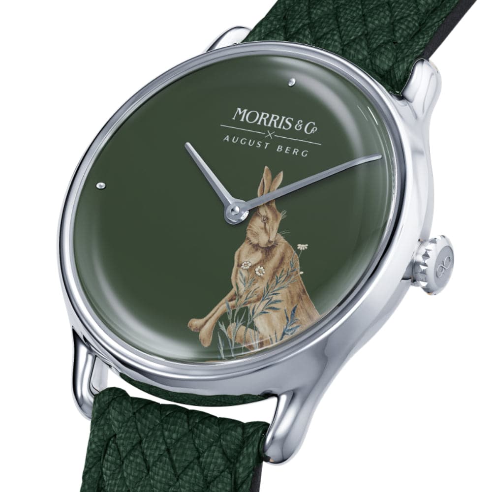 August Berg X Morris & Co. Perlon Braided Nylon Strap Unisex Watch M1FH0630E17VGN7 (30mm) - Stylish & Durable for Everyday Wear, Outdoor Adventures & Fashion Accessories