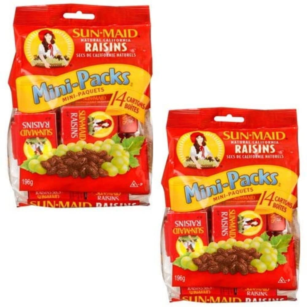 Sun-Maid Mini-Snacks Raisins - 28 Pack (14g Each) | Healthy Dried Fruit Snacks for Kids & Adults | Perfect for Lunchboxes, Hiking & On-the-Go Snacking