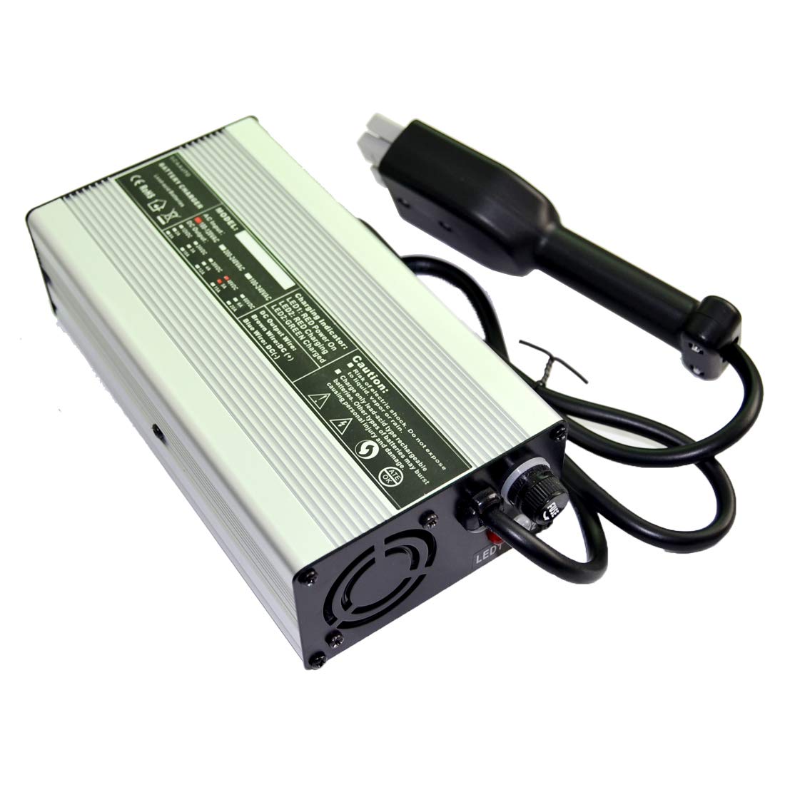 48V 5A Golf Cart Battery Charger for Trojan Batteries - Lightweight & Slim Design with Anderson SB50 Connector & Handle - Compatible with Yamaha, Club Car, EZGO, Marathon Golf Carts (Silver) - Perfect for Home, Golf Course & RV Use
