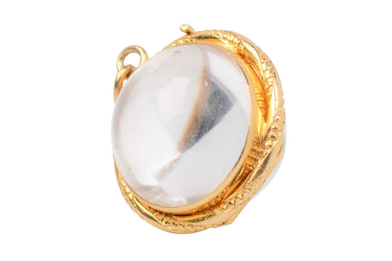 Vintage Rock Crystal Gold Locket Necklace - Antique Jewelry for Women - Perfect for Weddings, Anniversaries & Special Occasions