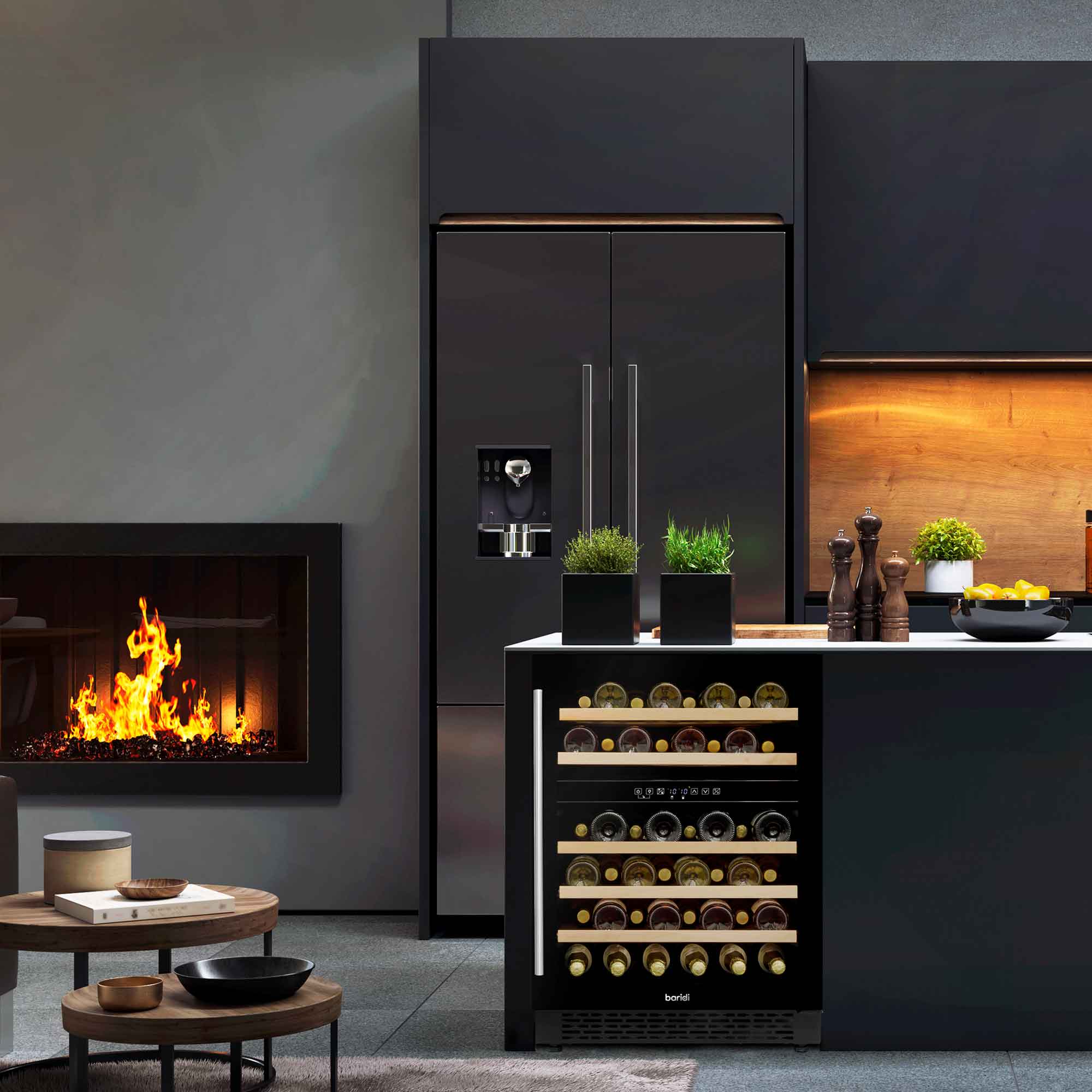 46 Bottle Dual Zone Wine Cooler Refrigerator with Digital Touch Screen - Black DH79 - Perfect for Home, Office, and Restaurant Wine Storage