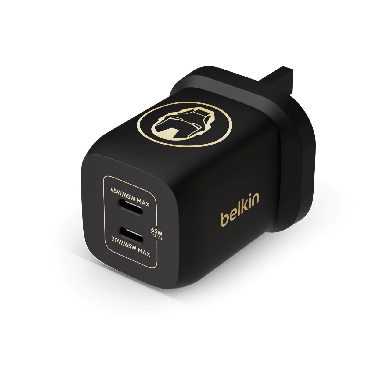 Belkin BoostCharge Pro 65W GaN Dual USB-C Fast Charger with PPS - Compact & Powerful Wall Charger for Home, Office & Travel - Fast Charge iPhone, Samsung, MacBook & More