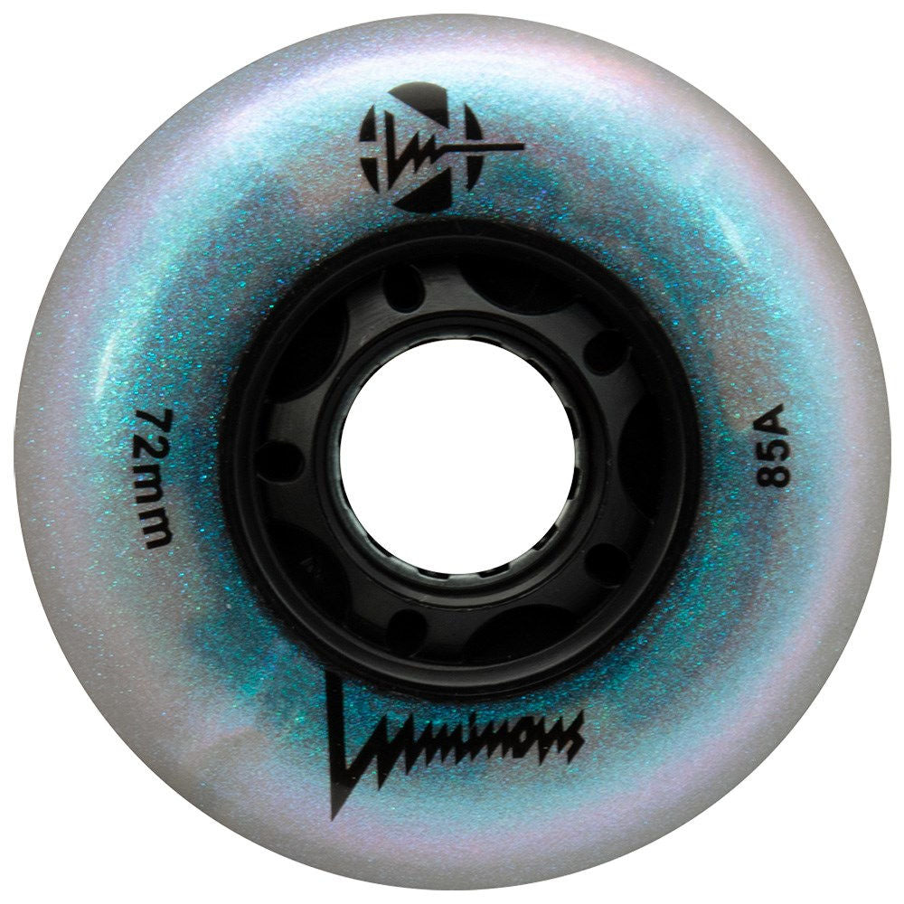 Luminous 72mm LED Glitter Light Up Inline Skate Wheels - 4 Pack for Night Skating, Roller Disco & Outdoor Fun