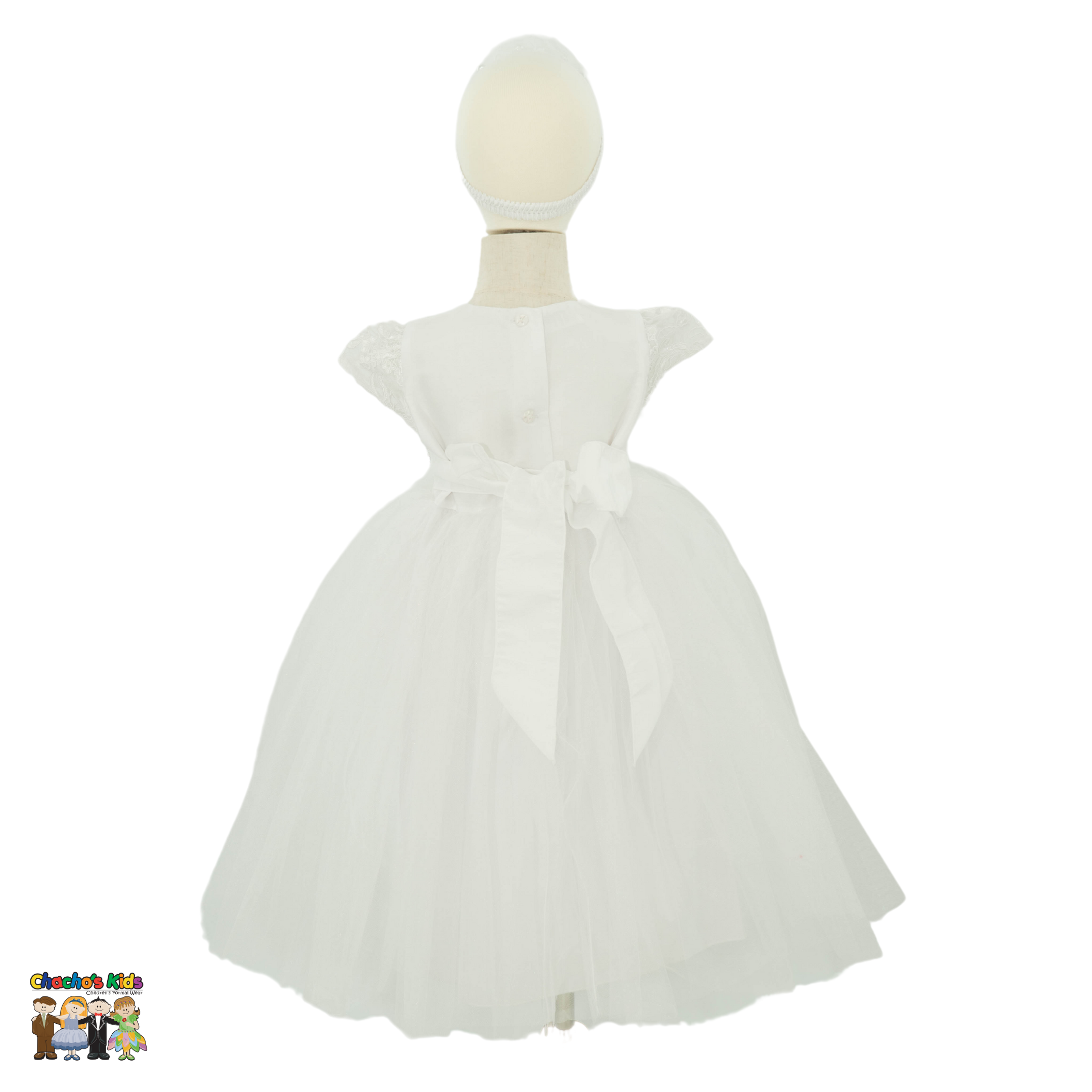 Elegant White Girls Baptism Dress (008) - Perfect for Christening, First Communion & Special Occasions