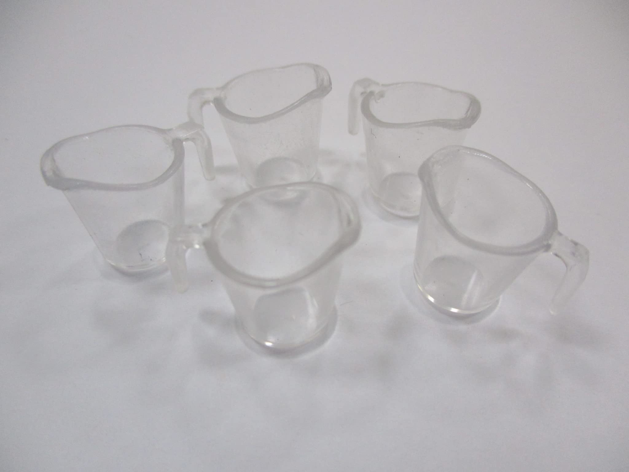 Acrylic Measuring Cup Set of 5 - Miniature Dollhouse Kitchen Accessories for Baking & Cooking | Perfect for Dollhouse Decor, Miniature Displays & DIY Crafts