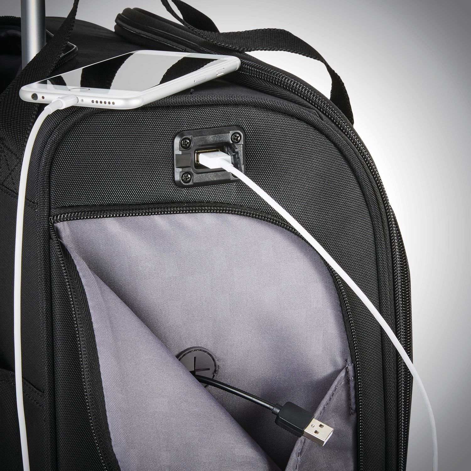 Samsonite Underseater Spinner Luggage with USB Charging Port - Perfect for Air Travel & Business Trips