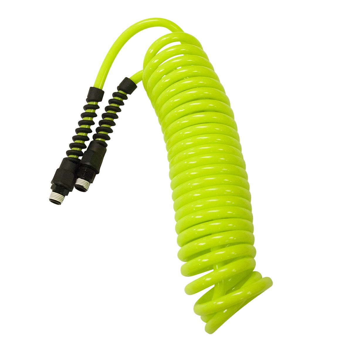 Flexzilla Polyurethane Recoil Air Hose 1/4 inch x 20 Feet - Lightweight, Kink-Free, Durable ZillaGreen Hose for Air Tools, Compressors, and Pneumatic Equipment - Perfect for Workshops, Garages, and DIY Projects