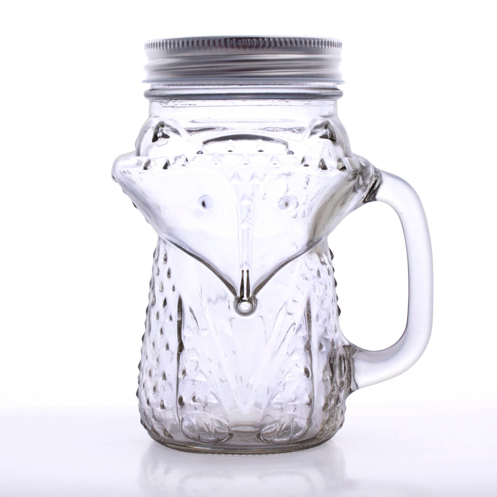 BarConic® 16 oz Fox Mason Jar with Handle - Perfect for Iced Coffee, Smoothies & Home Canning | Rustic Glass Drinking Cup for Parties, Picnics & Farmhouse Decor