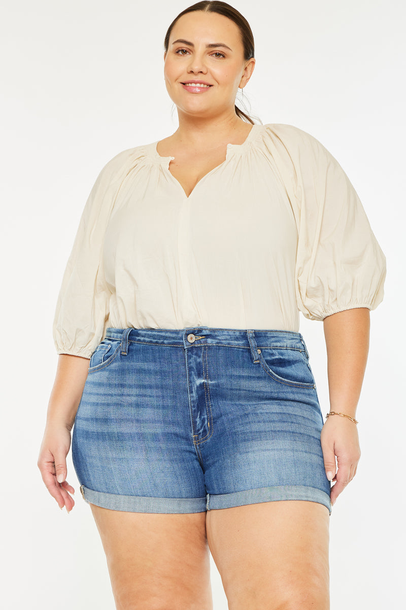 Gabriella High Rise Shorts for Women - Plus Size Denim Shorts | Comfortable & Stylish for Summer, Casual Outings & Beach Wear