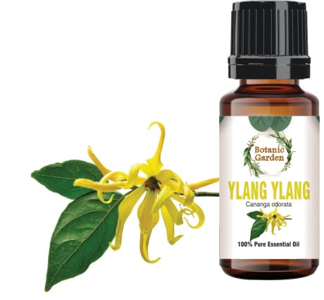 Botanic Garden Ylang Ylang Essential Oil (Cananga Odorata) - Strengthens Hair Roots, Reduces Hair Fall, Moisturizes Skin, Controls Acne - 50ml - Perfect for Aromatherapy, Massage & DIY Skincare