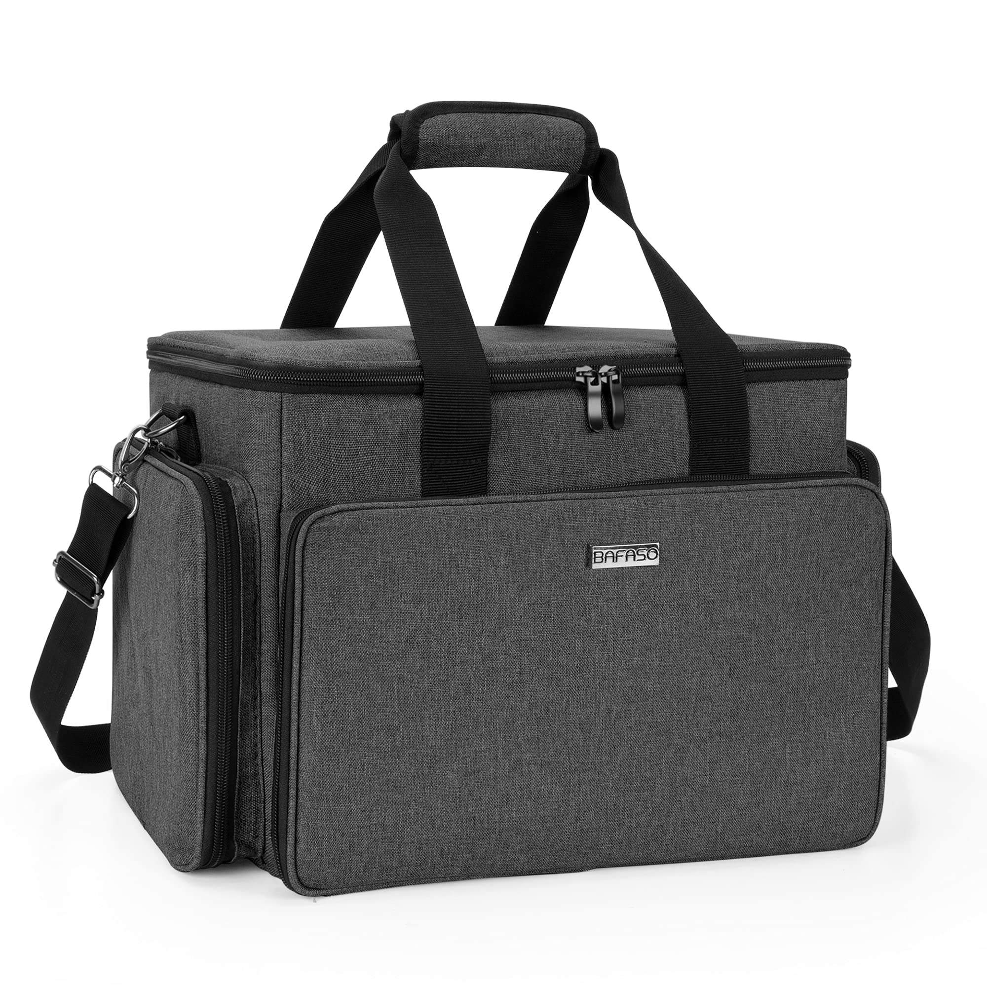 BAFASO Large Waterproof Cosmetic Bag with Adjustable Dividers - Travel Makeup Organizer Case for Brushes, Lipsticks & Skincare - Perfect for Vacation, Gym & Daily Use (Black)
