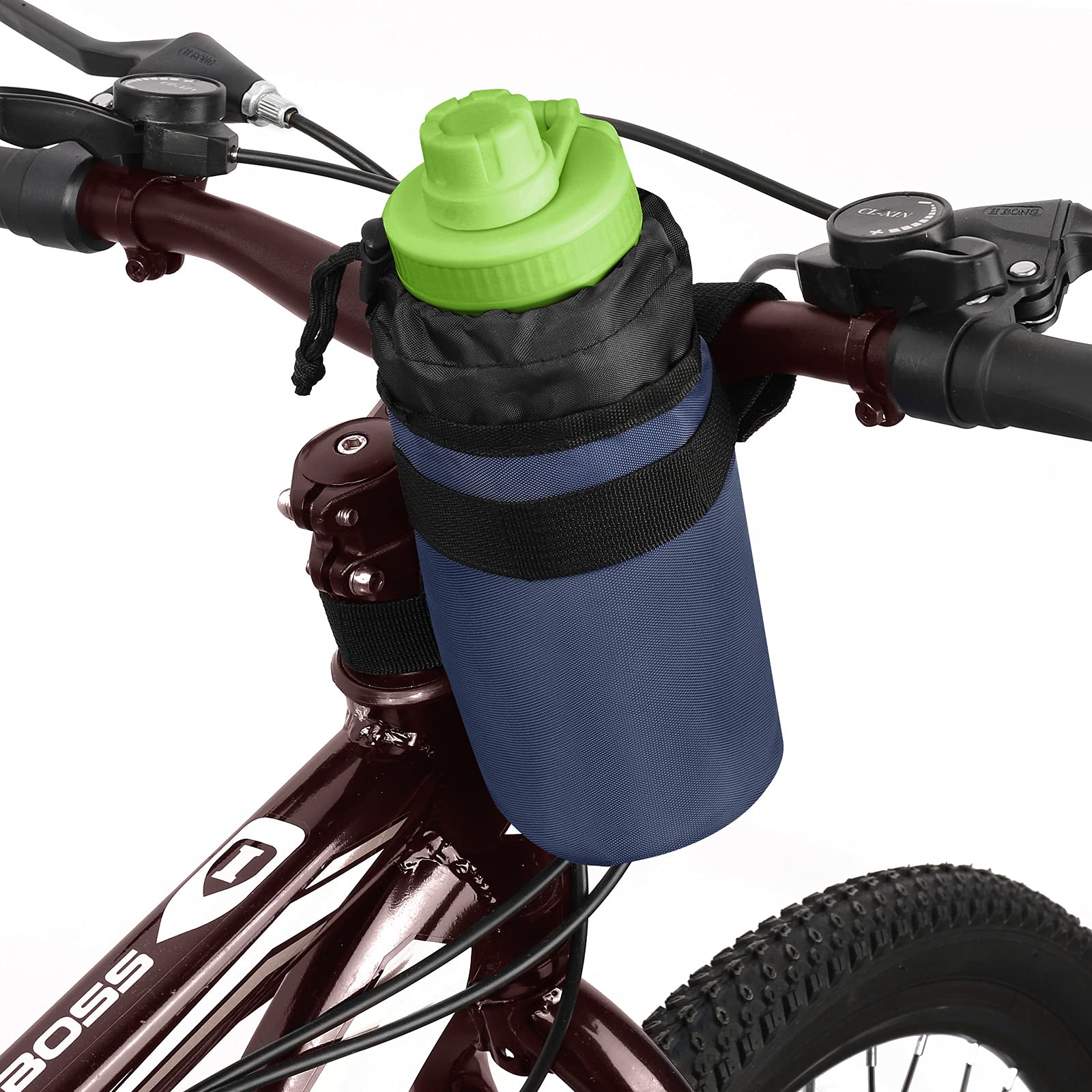 Accmor Insulated Bike Water Bottle Holder - Keeps Drinks Cold or Hot for 12 Hours, Universal Bike Cup Cage for Kids, Mountain, Cruiser & Road Bicycles (Blue) - Perfect for Cycling, Commuting & Outdoor Adventures