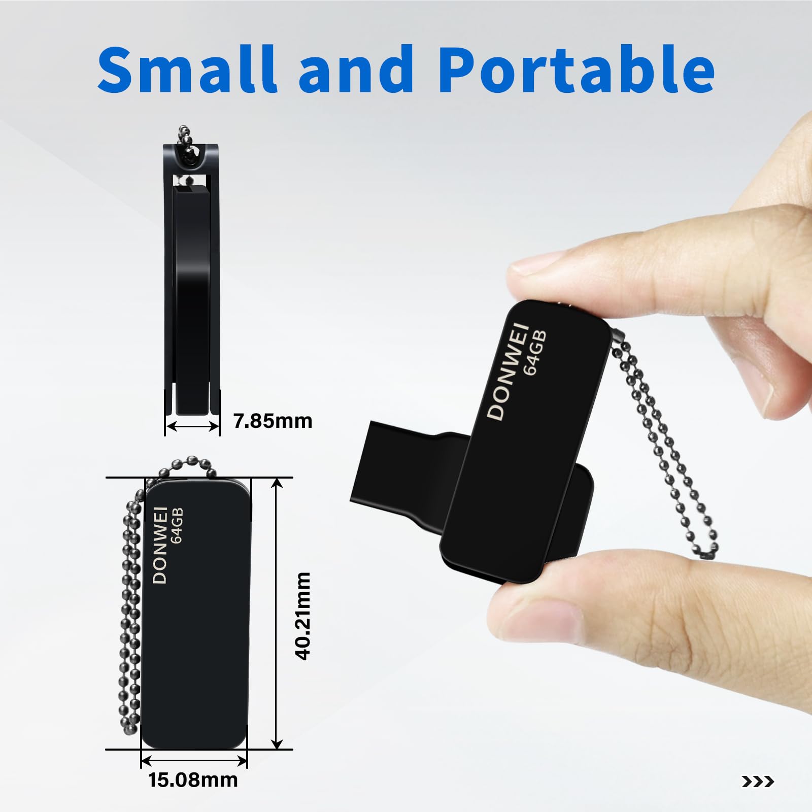 64GB USB Flash Drive 2.0 - High Speed Memory Stick with Secure Storage, Portable Thumb Drive for Data Transfer - Perfect for Office, School, Backup & File Sharing (Black)