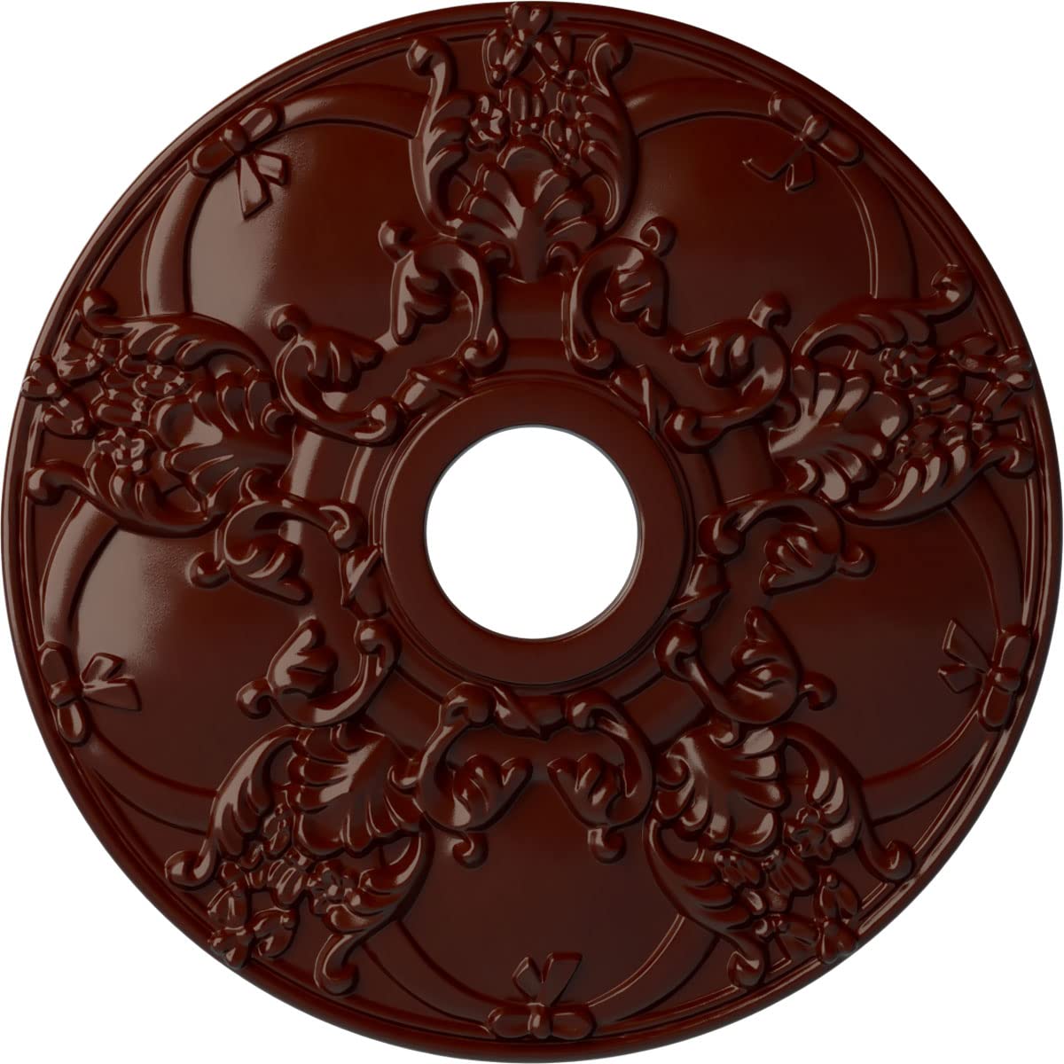 Ekena Millwork Norwich 18 Inch Ceiling Medallion - Hand-Painted Brushed Mahogany Finish, 18