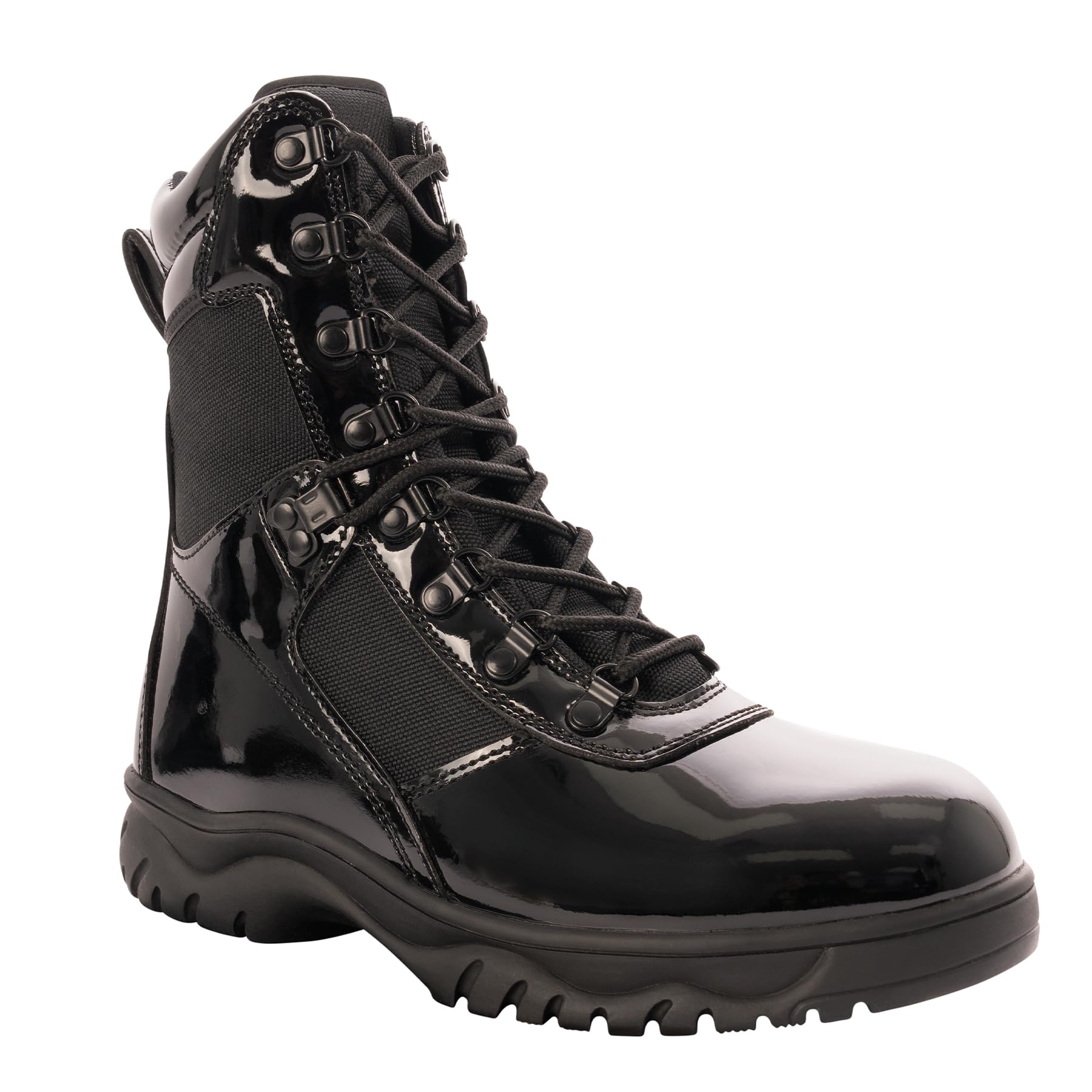 Rothco 8 Inch Forced Entry High-Gloss Tactical Boot with Side Zipper - Military & Law Enforcement Footwear for Outdoor, Hiking & Security Work