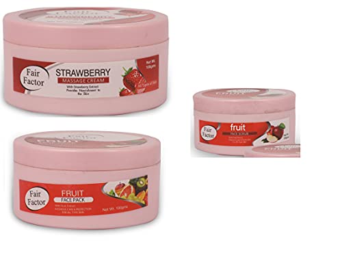 FAIR FACTOR FRUIT SCRUB 100g Exfoliating Face & Body Scrub - Natural Brightening Skincare Combo Pack for Glowing Skin - Perfect for Daily Use & Spa Treatments