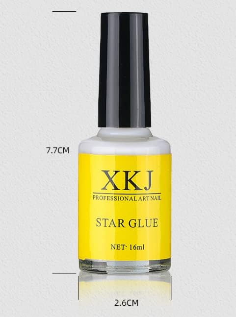 THR3E STROKES Star Glue - Professional Nail Art Adhesive for Foil Stickers, Nail Transfers & Decorations (16ml White Bottle) - Perfect for Salon, DIY Manicures & Nail Art Designs