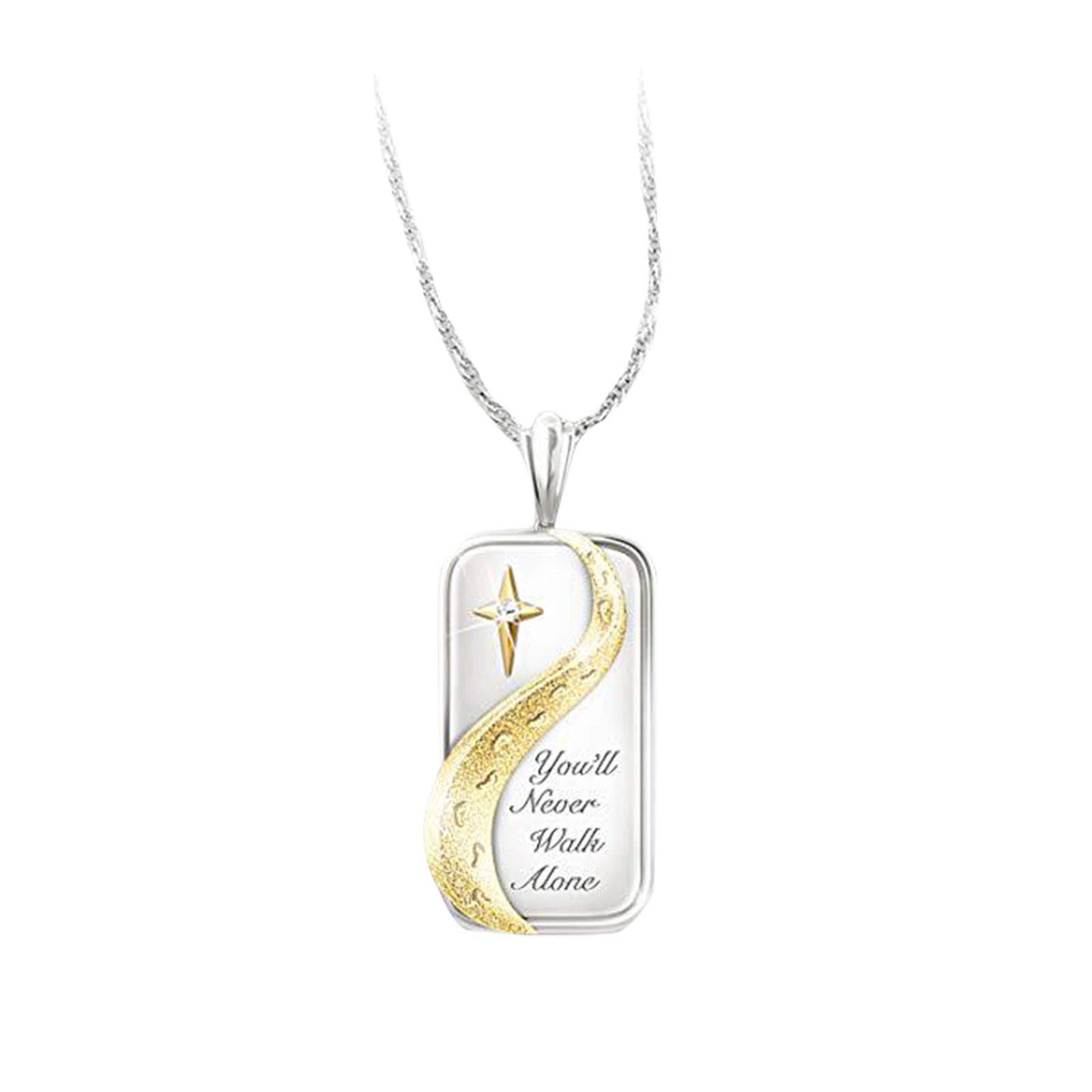 Meaningful Friendship Walk Along Cross Necklace for Women - Elegant Pendant Jewelry Gift for Best Friends, Sisters & Loved Ones | Perfect for Anniversaries, Birthdays & Special Occasions