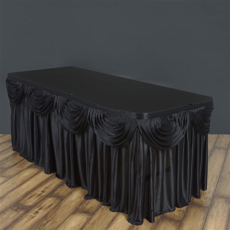 Elegant Satin Table Skirt - Classic Drape Tablecloth for Wedding, Banquet & Party Decor - Perfect for Formal Events & Home Decorations