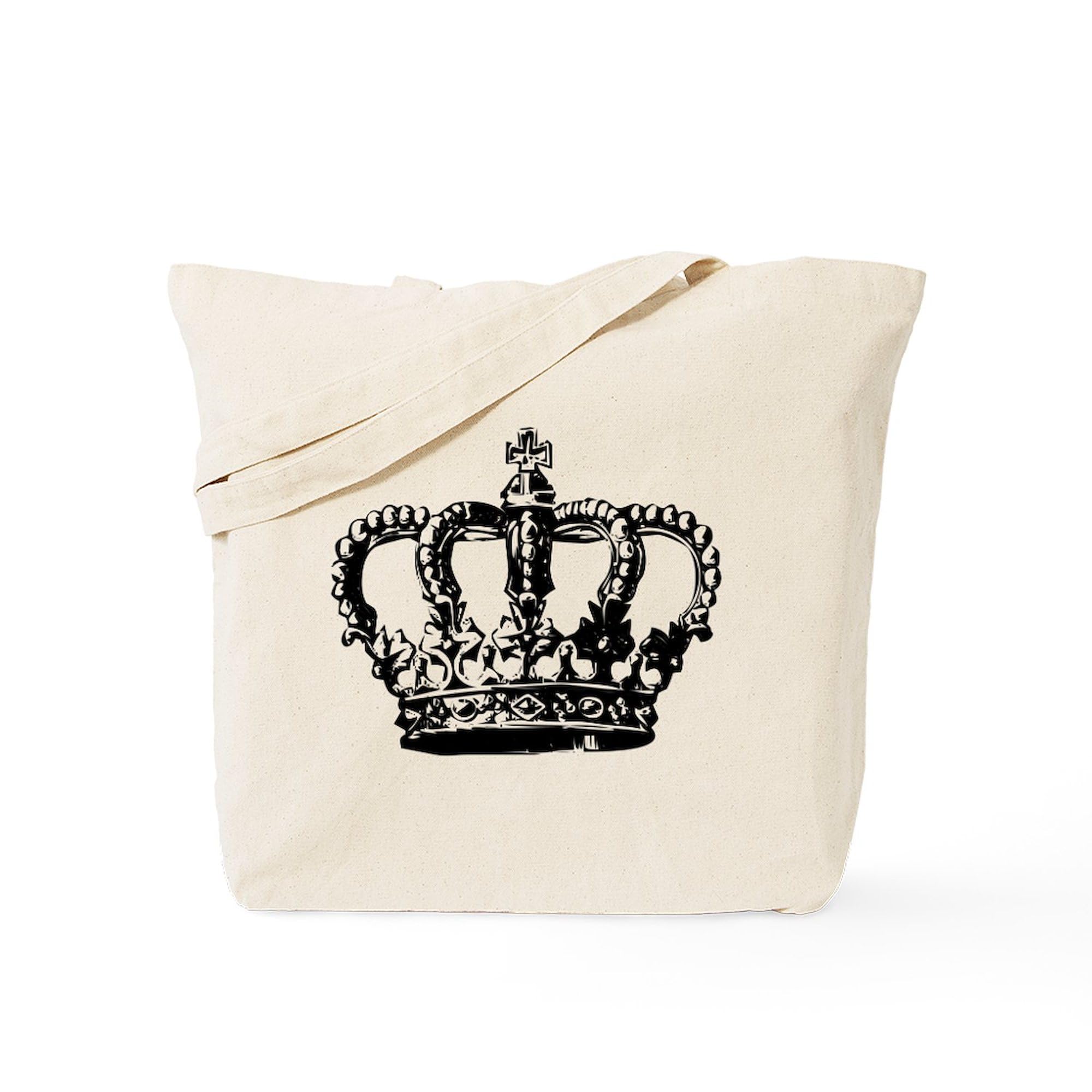 Eco-Friendly Black Crown Canvas Tote Bag - Reusable Natural Cotton Shopping Bag for Groceries, Beach & Daily Use | CafePress
