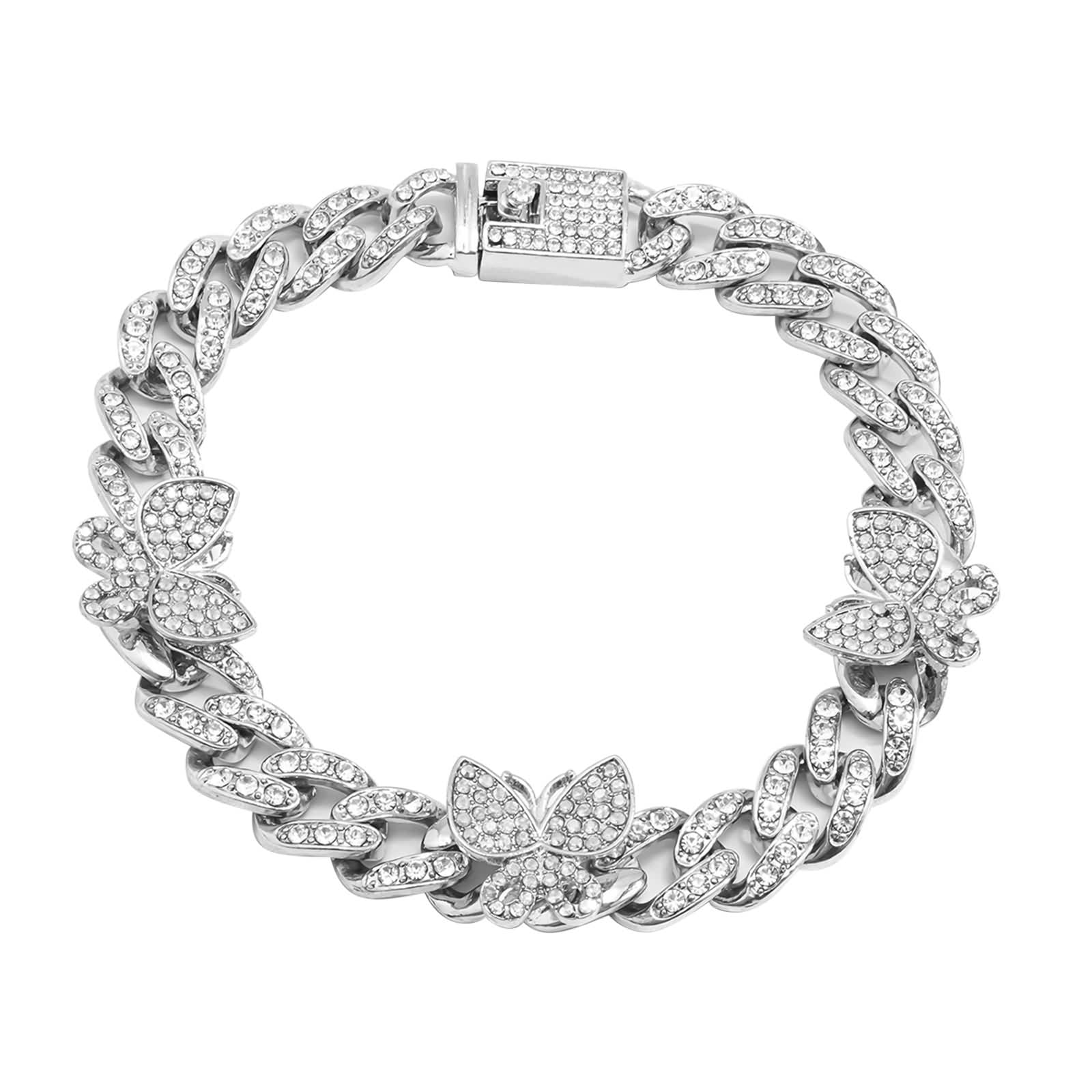 Mycian Elegant Crystal Anklet for Women - 22CM Gold Alloy Butterfly Ankle Bracelet with Cubic Zirconia | Perfect Gift for Her, Ideal for Beach, Summer & Casual Wear