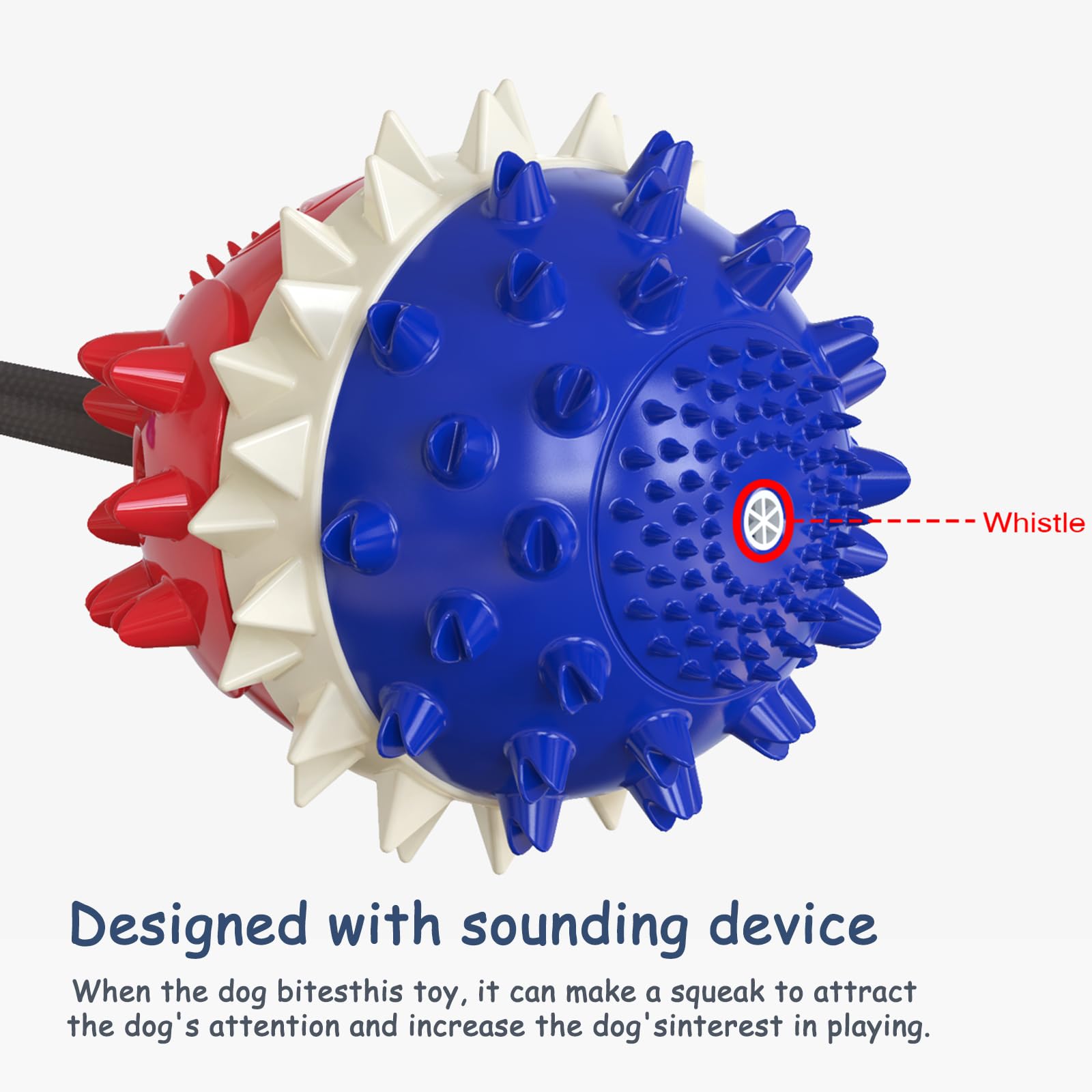 Durable Indestructible Dog Chew Toys for Aggressive Chewers - Interactive Puzzle Ball, Rope Tug of War & Teeth Cleaning Toy for Puppies (Blue) | Perfect for Teething, Boredom Relief & Mental Stimulation
