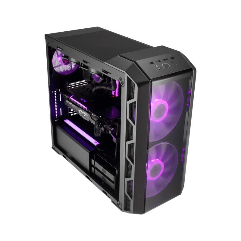 Cooler Master H500 KGNN S00 CM HAF500 ARGB Mid-Tower PC Case with Tempered Glass - High Airflow Gaming Case for Custom Builds & Extreme Cooling