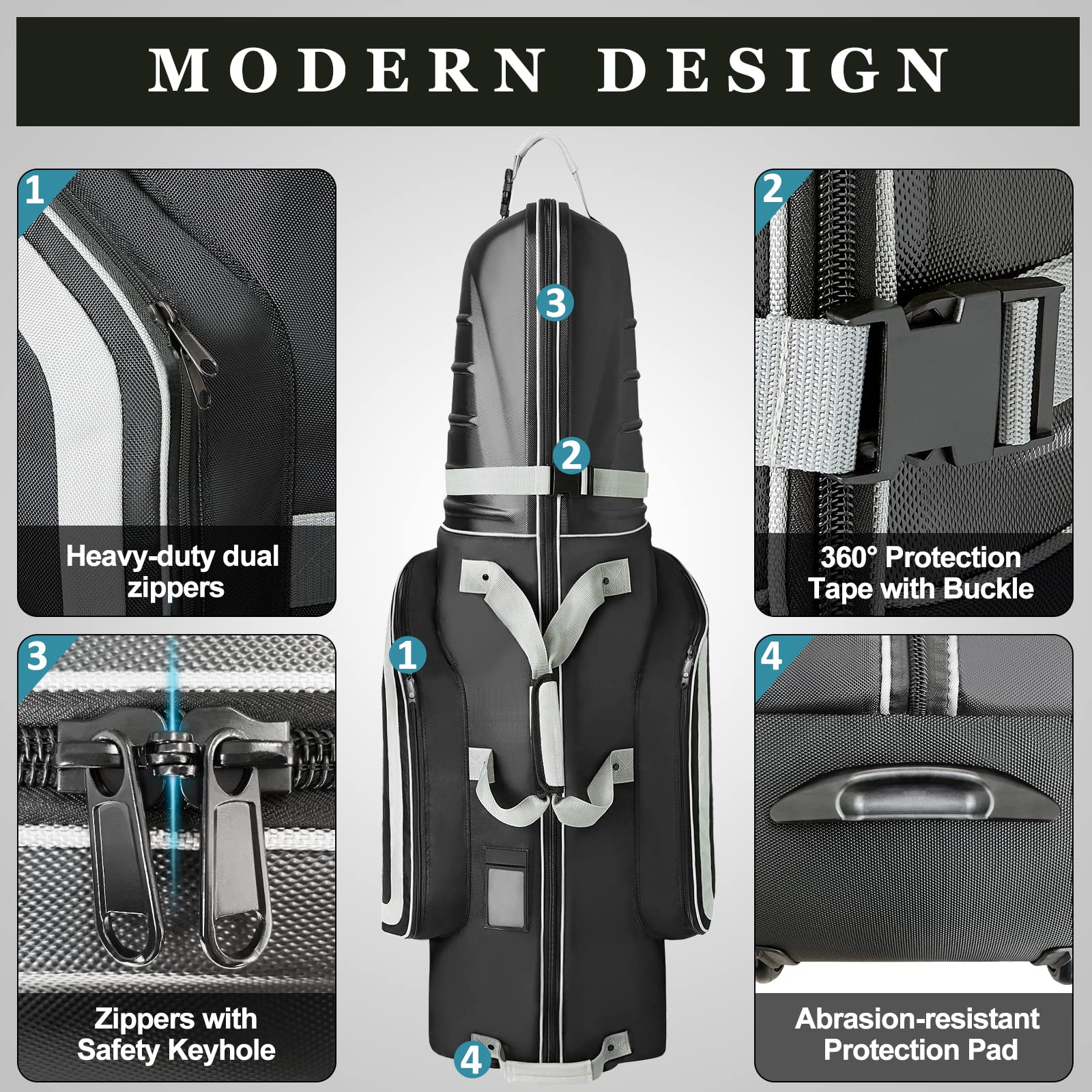 Yamato ABS Hard Shell Golf Travel Bag with Wheels - Airline Approved Golf Club Luggage Case for Golfers | Perfect Golf Gift for Travel & Airline Use