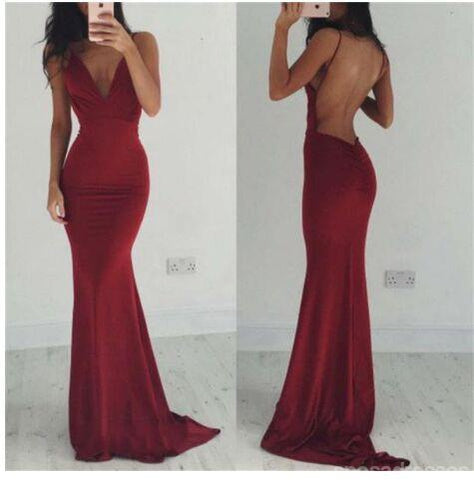 Sexy Backless Red Evening Prom Dresses for Women, Elegant Long Party Gowns with Open Back, Formal Cocktail & Homecoming Dresses - Perfect for Prom Night, Evening Parties, Weddings & Special Occasions (Style: PD0200)