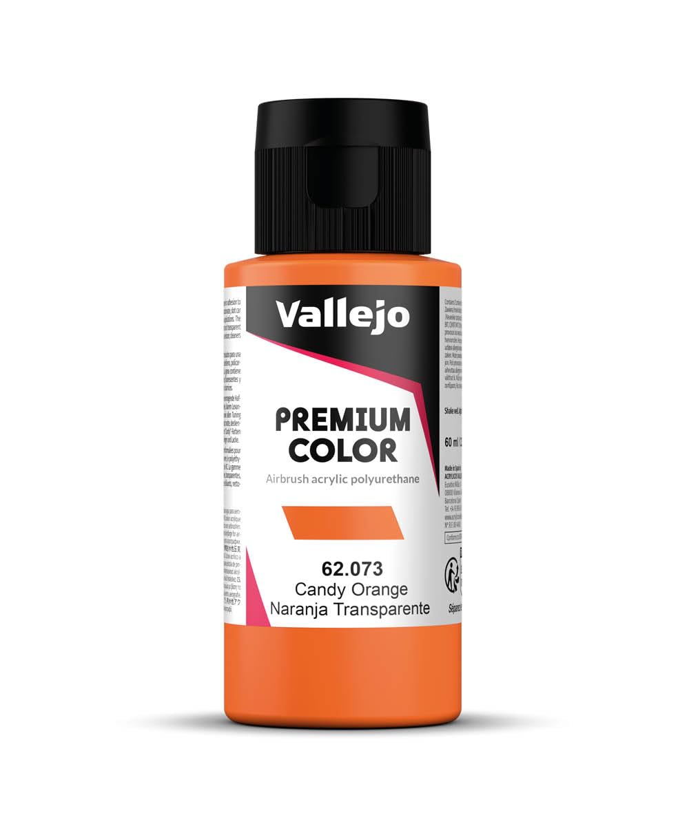 Vallejo Premium Candy Orange RC Paint - High Gloss Finish for RC Cars, Models & Hobby Projects - Perfect for Airbrush & Detail Painting