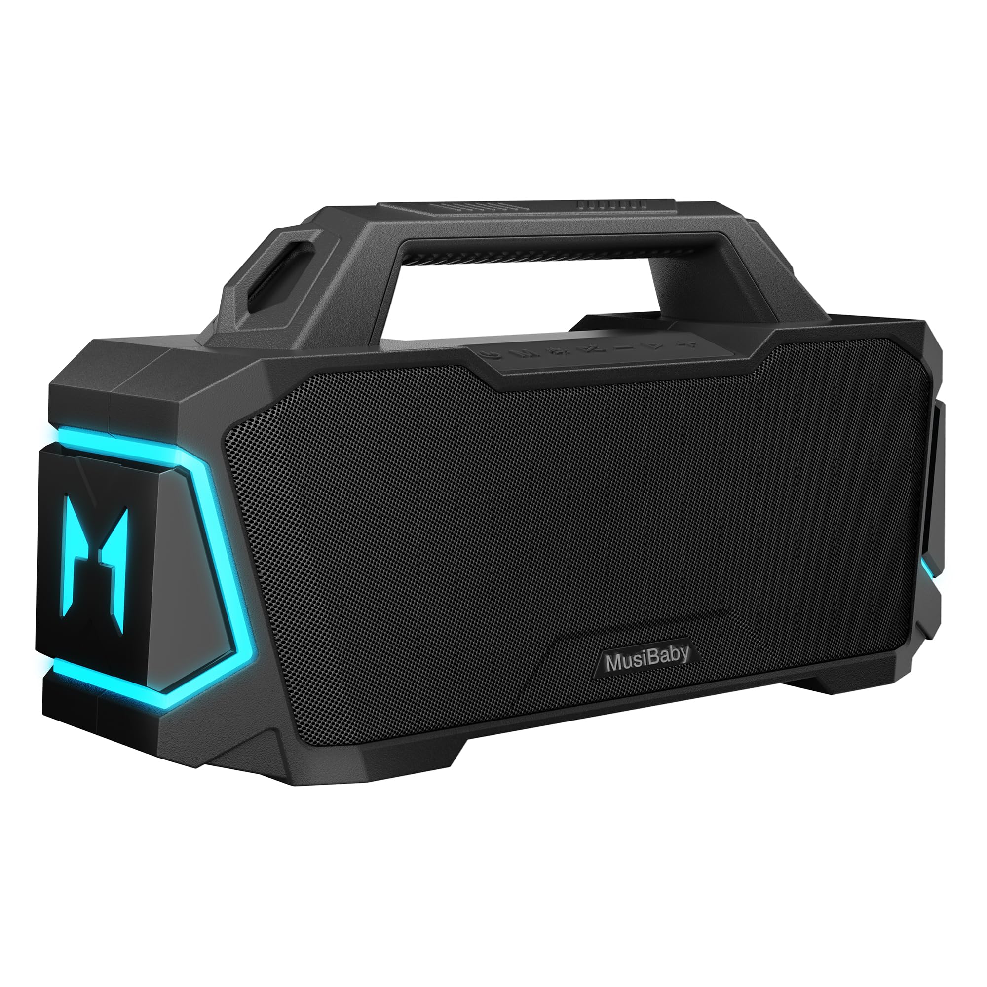 MUSIBABY M1 80W Bluetooth Speaker - IPX6 Waterproof, 20H Playtime, Deep Bass, Wireless Portable Speaker with Dual Pairing & AUX Input - Compatible with iPhone/Android (Black) - Perfect for Outdoor, Party, Camping, Beach & Travel Use