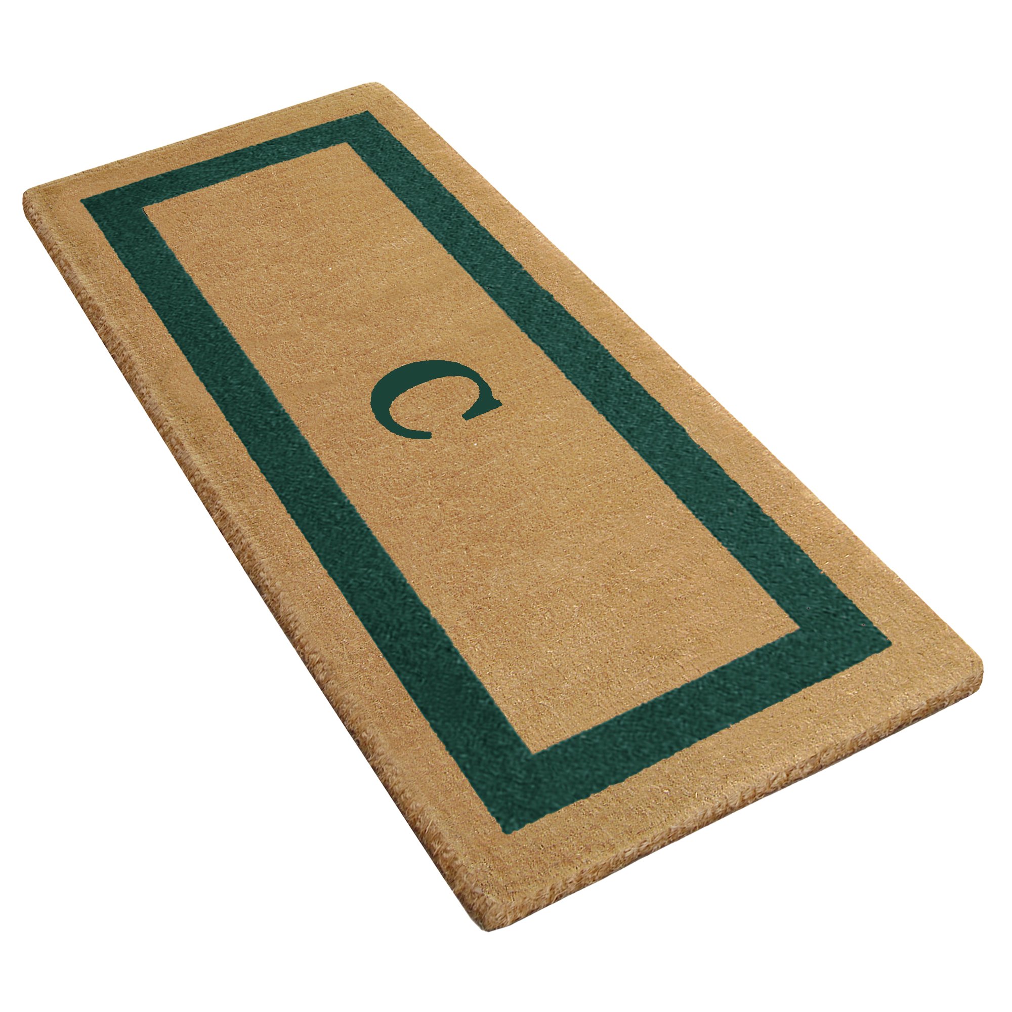 Heavy Duty Coir Door Mat with Monogram - Personalized Single Picture Frame Design, Natural Coconut Fiber Welcome Mat, Durable Handmade Outdoor Rug, Eco-Friendly 24
