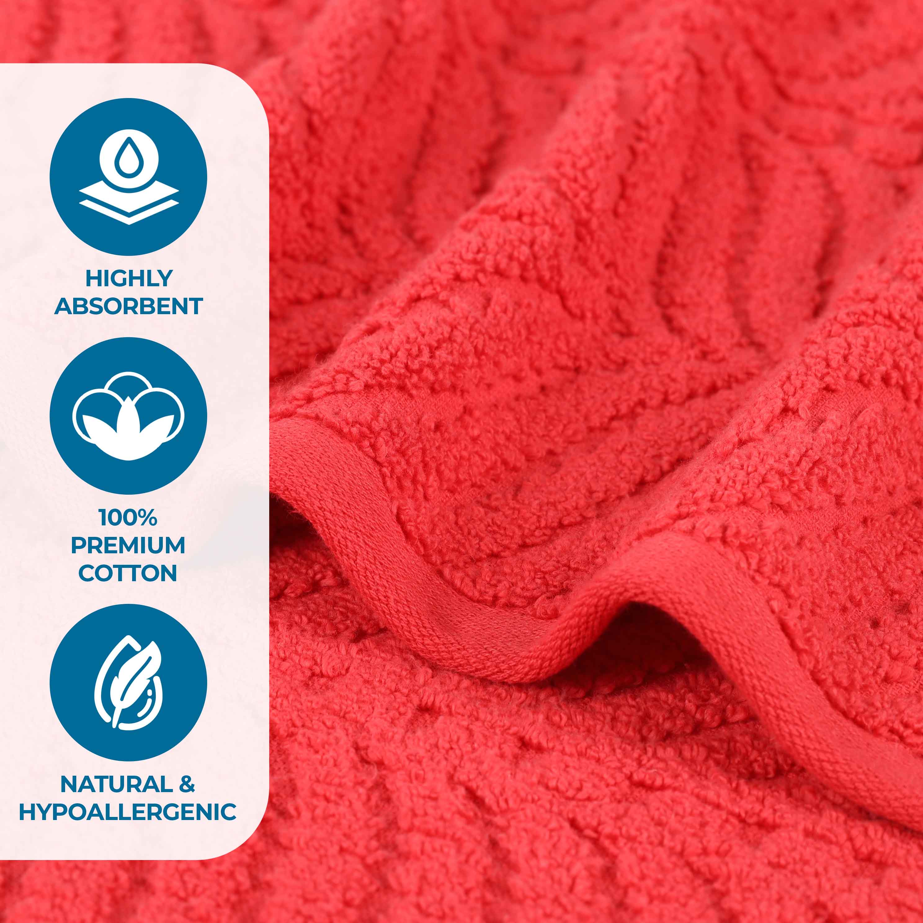 Premium Zero Twist Cotton Jacquard Chevron Face Towels - Set of 12 | Ultra Soft Bath & Hand Towels for Spa, Guest Bathroom & Luxury Home Decor