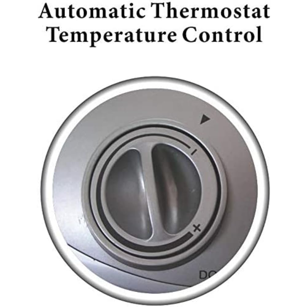 Optimus H-7004 Silver Portable Ceramic Space Heater with Adjustable Thermostat - Perfect for Home, Office & Bedroom Warmth