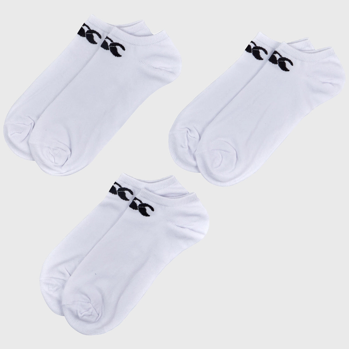 Canterbury Trainer Liner Socks 3 Pack - Moisture Wicking Athletic Socks for Running & Sports (White/Black) - Perfect for Gym, Hiking & Outdoor Activities