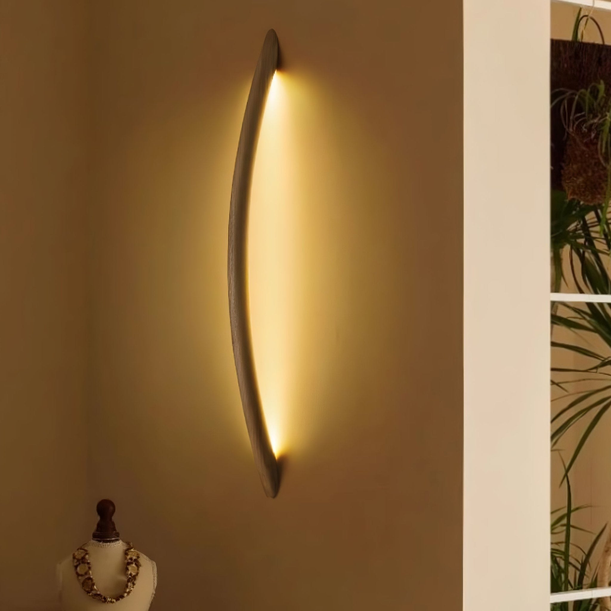 Modern Wooden Wall Sconce - Handcrafted Linea Wood Wall Light for Bedroom, Living Room & Hallway - Warm Ambient Lighting Fixture for Home Decor