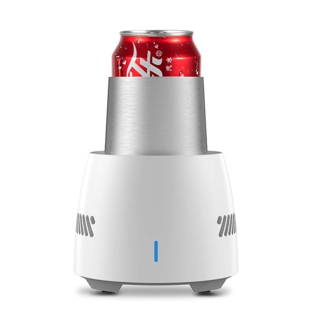 HOLPPO Electric Cooling Mug - Portable Camping Cooler for Coffee, Tea, Wine & Juice - Fast Chilling Aluminum Travel Cup with Reusable Ice Plate - Perfect for Office, Home & Outdoor Adventures