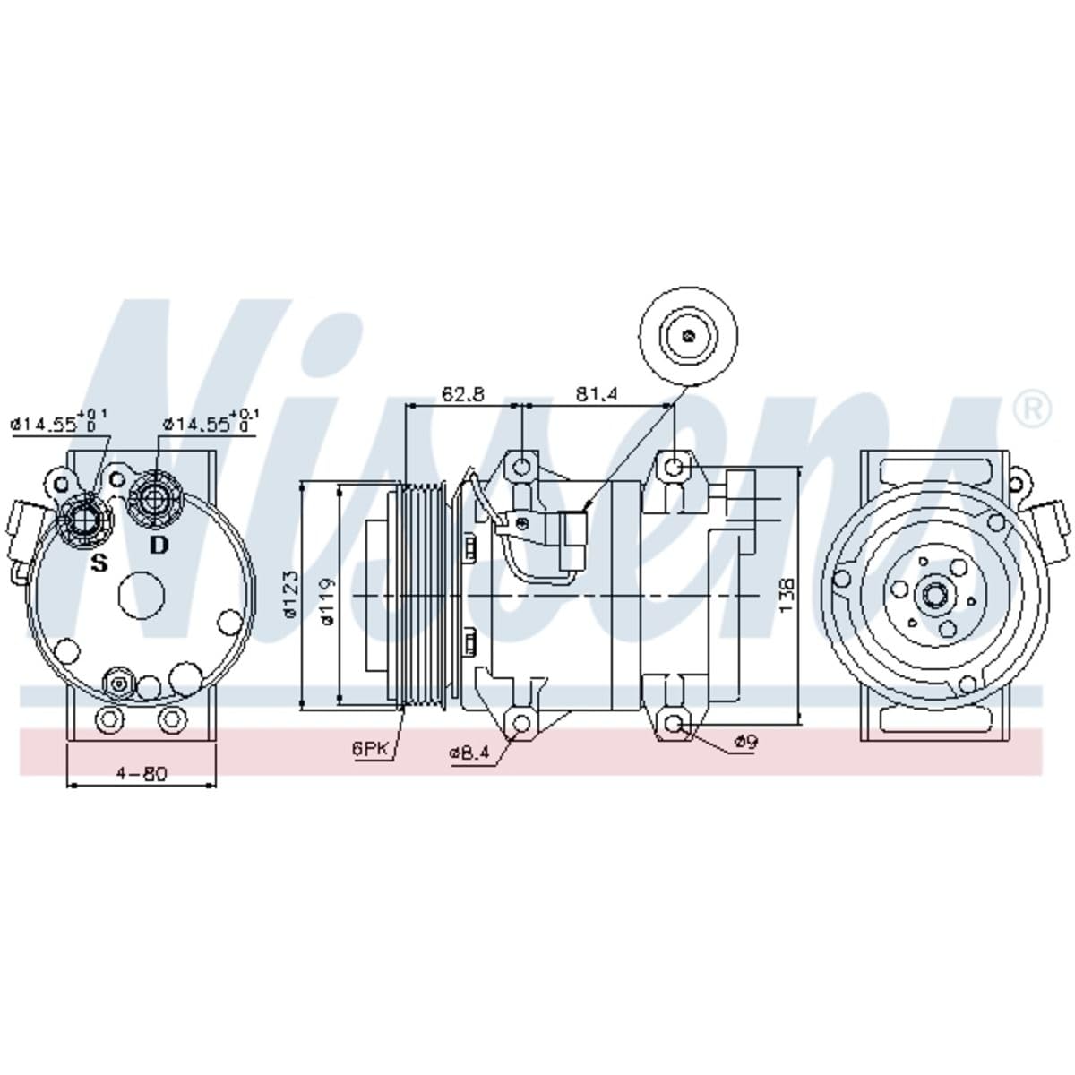 NISSENS 89070 AC Compressor for Car Air Conditioning System - Perfect for Automotive Repair & Cooling System Maintenance