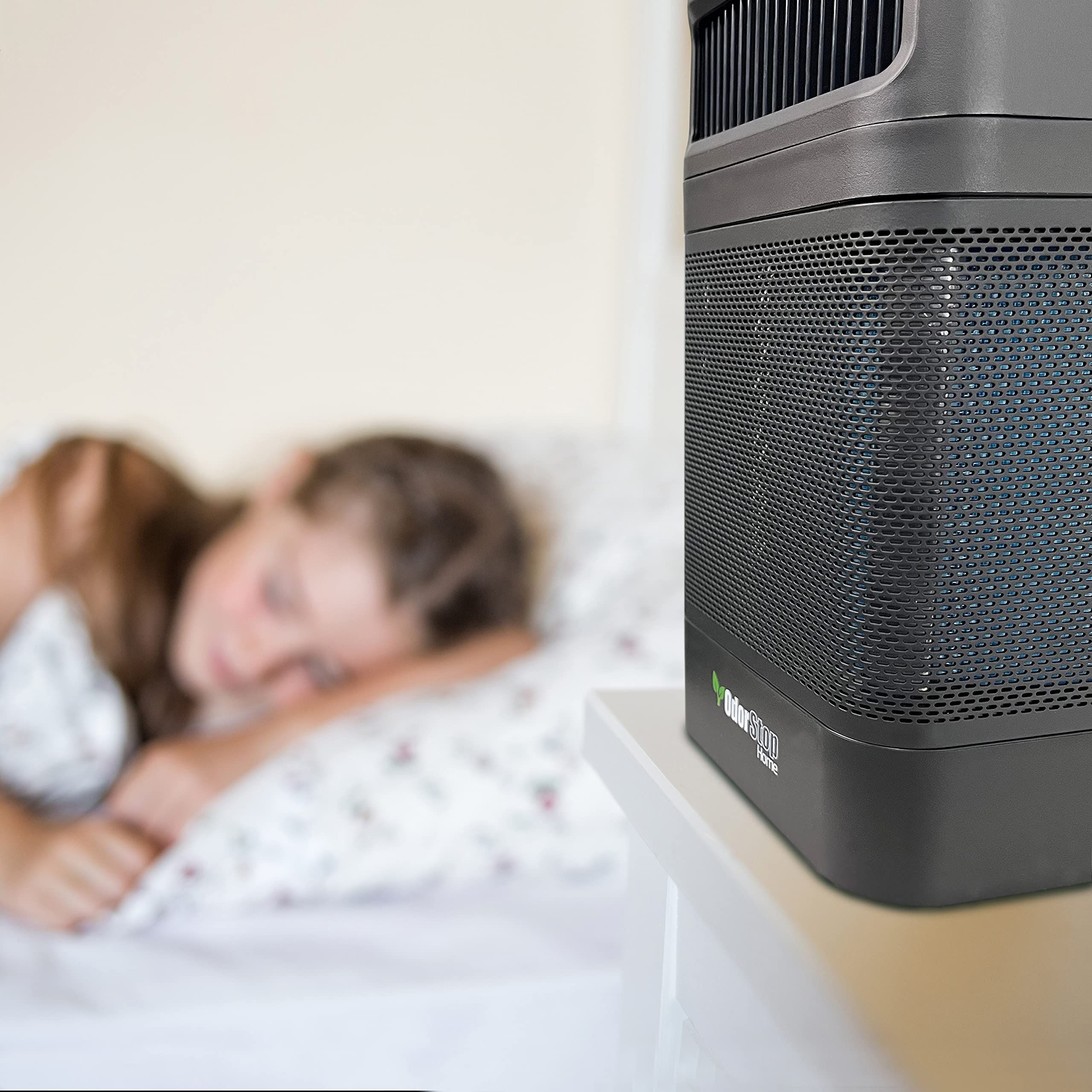 OdorStop OSAP2B HEPA Air Purifier for Home & Office - Covers 300 sq ft, USB Charger, Black - Perfect for Bedrooms, Living Rooms & Small Spaces
