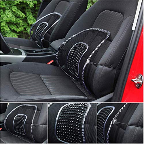 Auto Kite - Mesh Ventilation Car Seat Back Rest Cushion with Elastic Belt Support - Black - Comfortable Lumbar Support for Long Drives - Perfect for Alto and Other Compact Cars - Ideal for Commuting, Road Trips and Daily Errands
