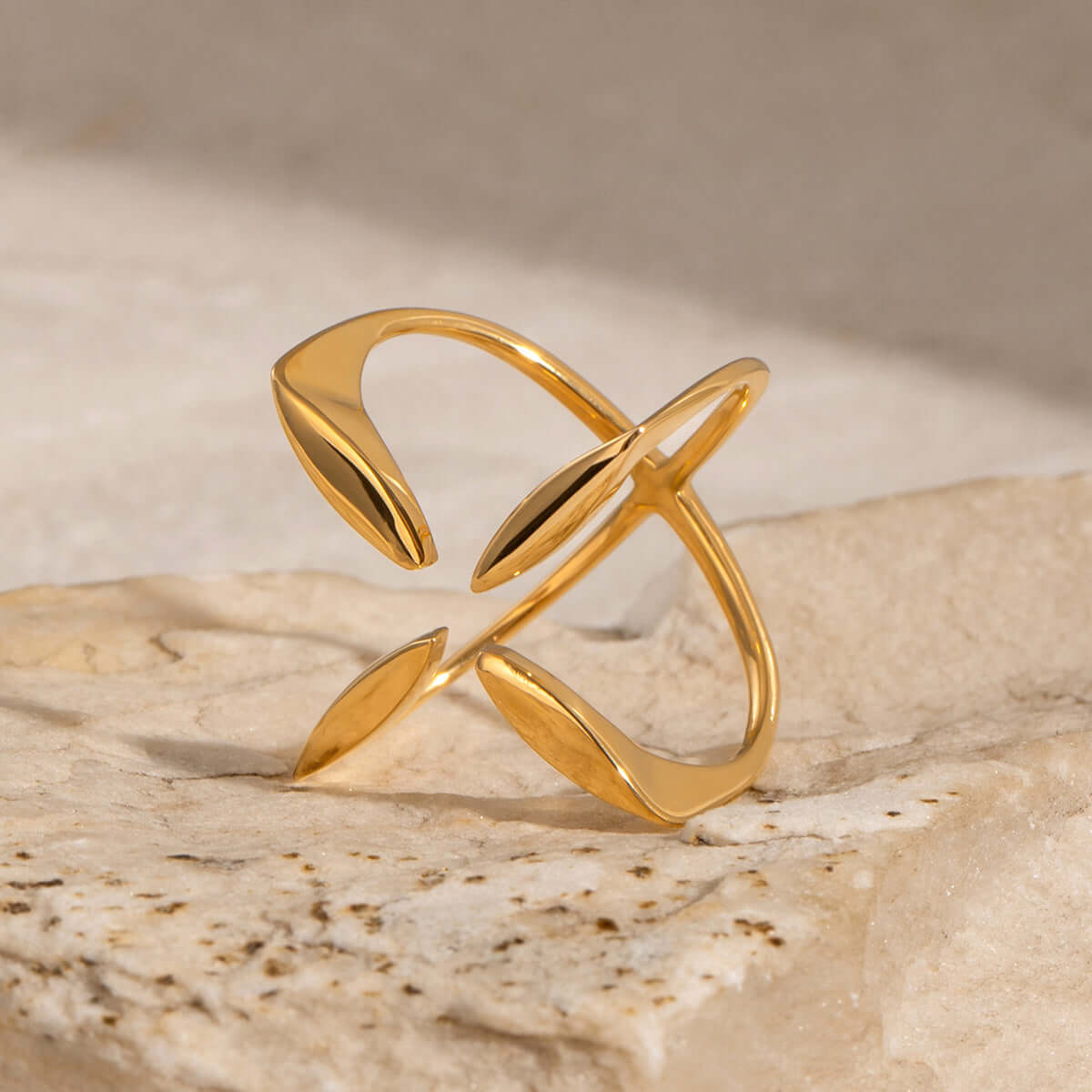 Unique Cross Open Cube Ring for Women - Minimalist Geometric Stackable Jewelry - Perfect for Everyday Wear, Gifts & Layering | JDR051
