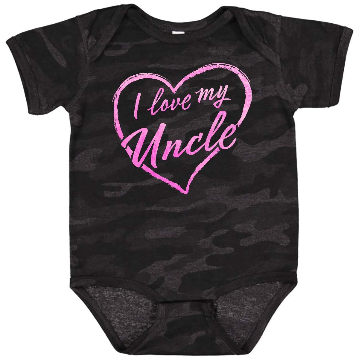 Inktastic I Love My Uncle Pink Chalk Heart Baby Bodysuit - Cute Infant Onesie for Family Gifts & Special Occasions | Perfect for Newborns, Baby Showers & Uncle Appreciation