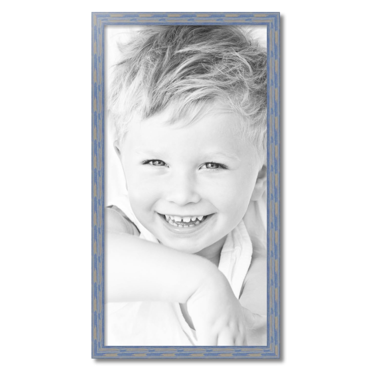 ArtToFrames 19x37 Inch Blue Wood Picture Frame - 1.5 Inch Custom Poster Frame for Art & Photos with Shatter-Resistant Acrylic - Perfect for Home Decor, Office Wall Display & Gift Giving
