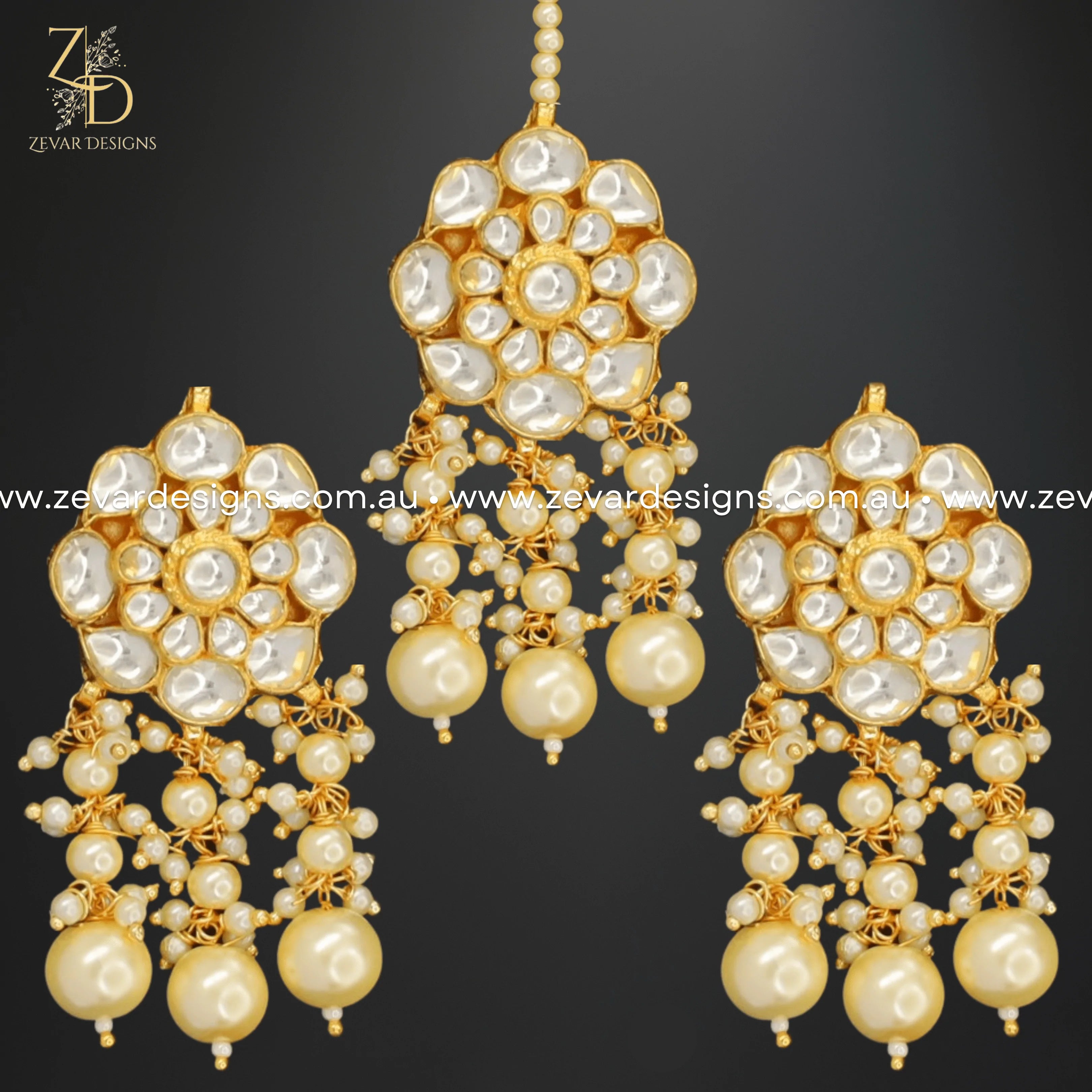 Exquisite Kundan Maang Tikka Set with Pearls | Traditional Indian Bridal Jewelry | Perfect for Weddings, Festivals & Special Occasions