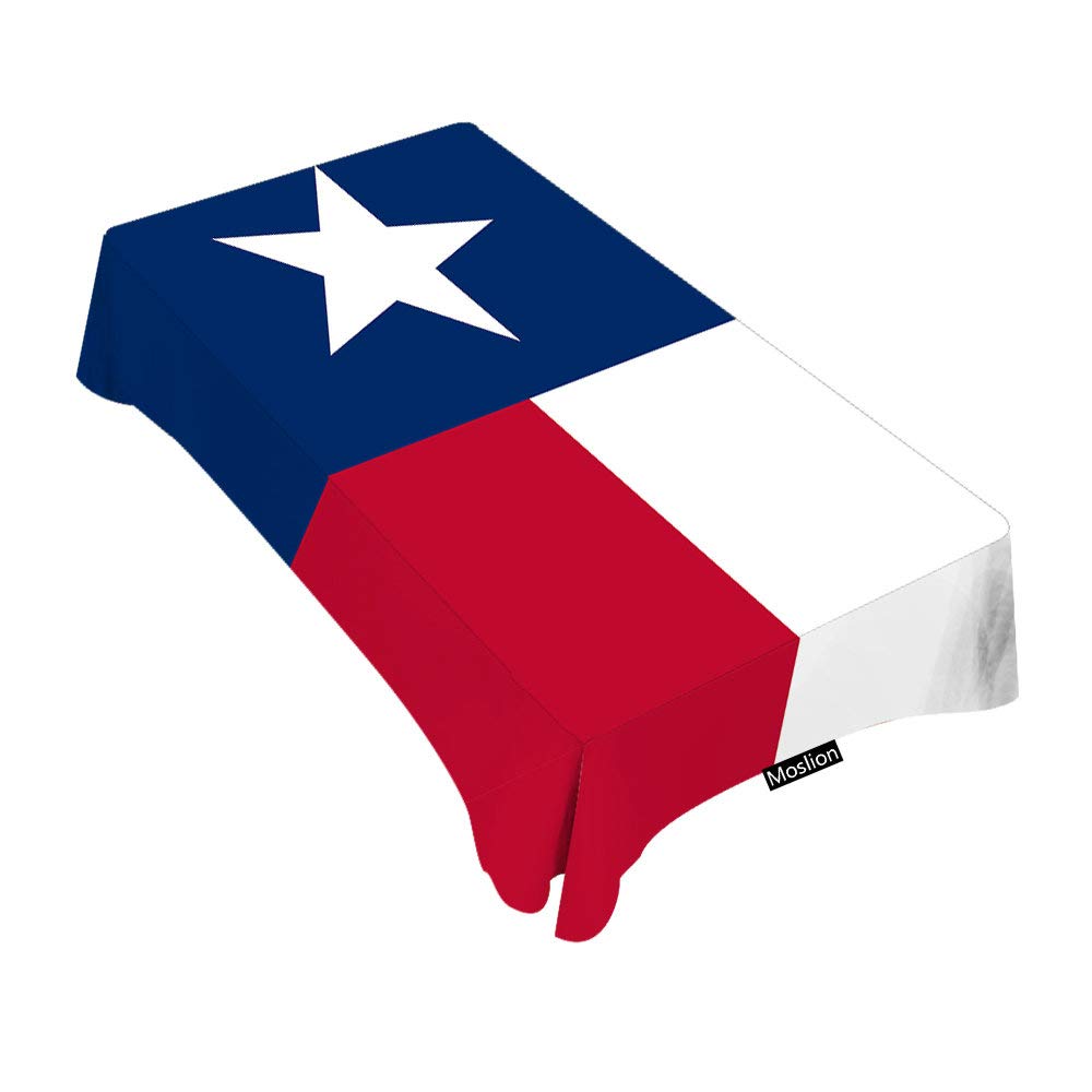 Texas Lone Star State Flag Tablecloth - 60x84 Inch Decorative Rectangle Table Cover for Dining, BBQ, Picnic & Coffee Tables - Perfect for Texas-Themed Parties, Outdoor Events & Home Decor
