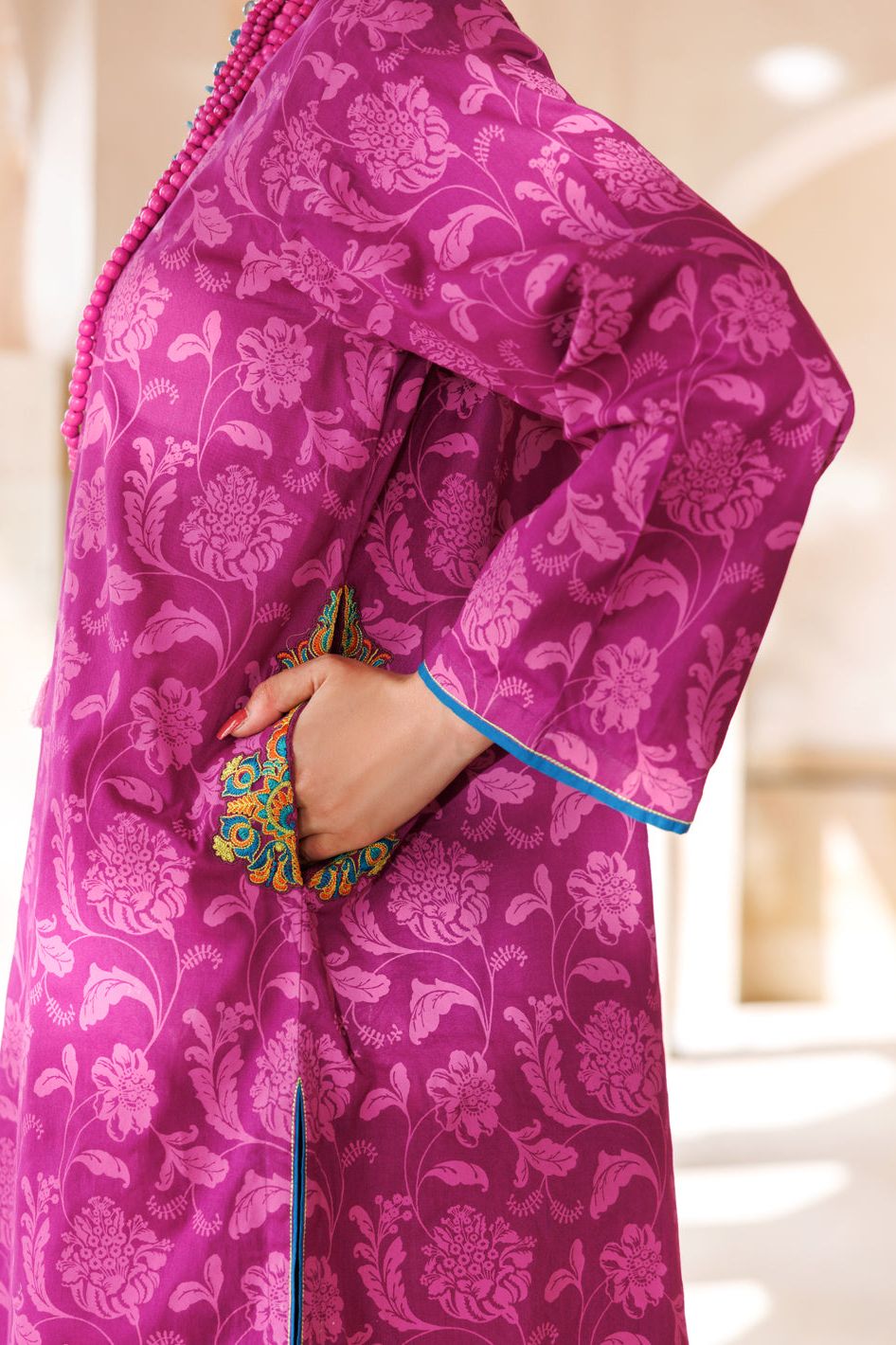 Stylish Cambric Purple Kurti by Almirah - Perfect for Casual Wear, Office Outfits & Festive Occasions