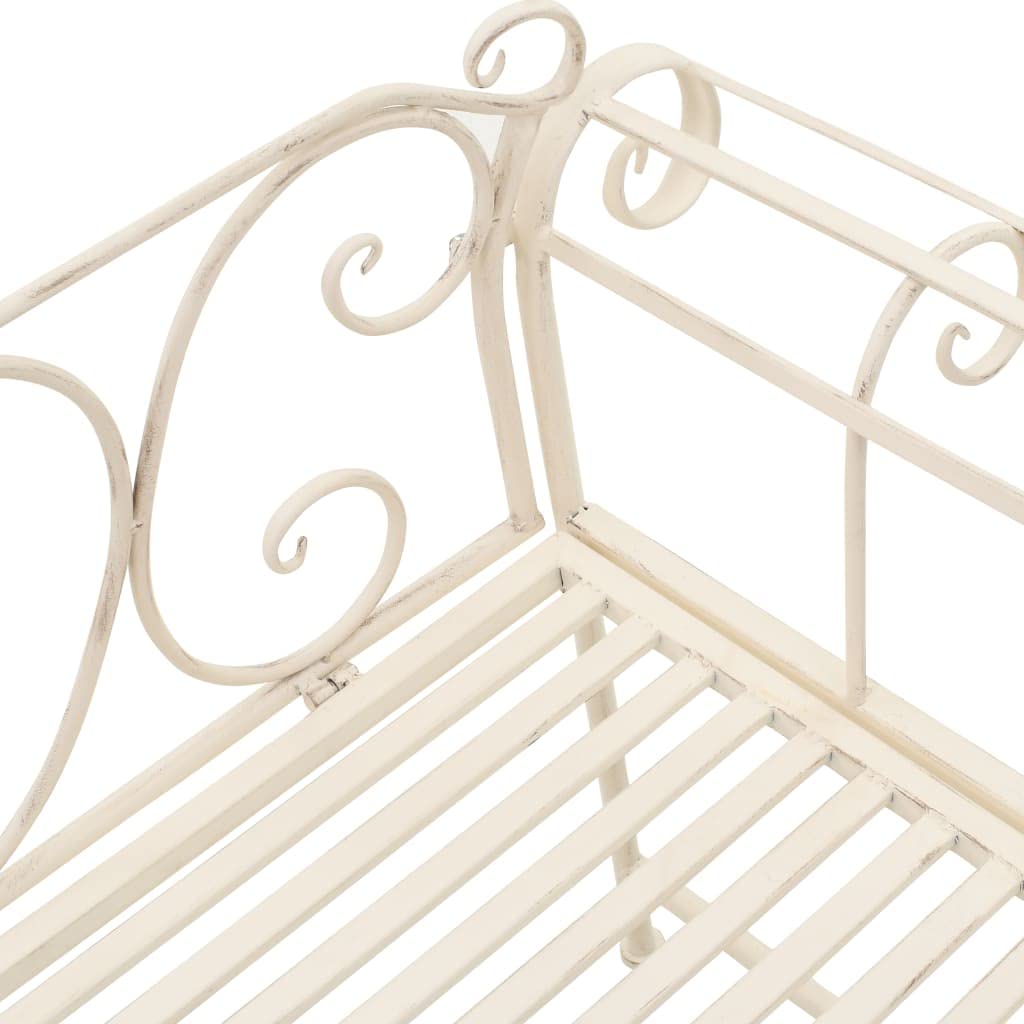 Antique White Cast Iron Love Seat Bench 52
