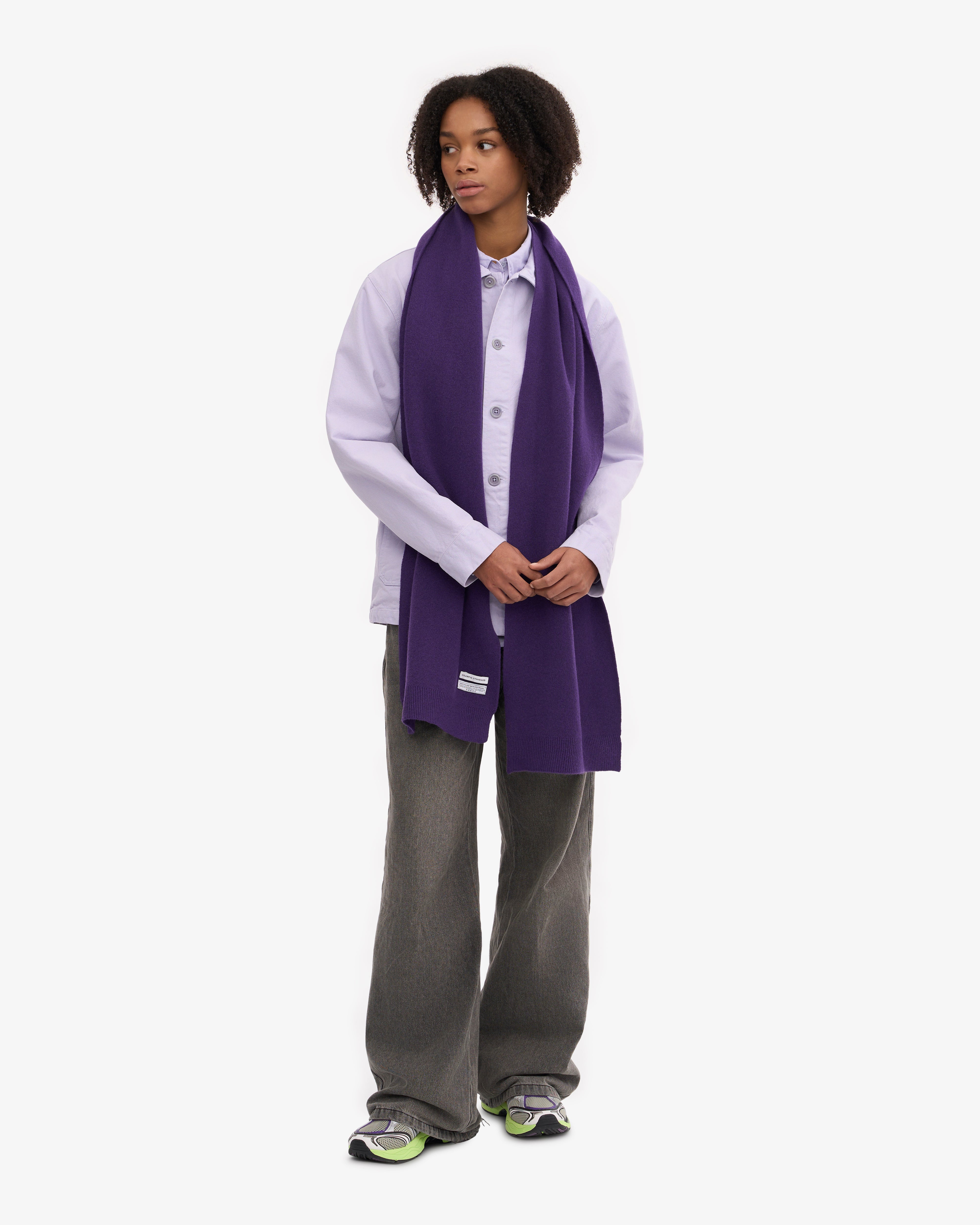 Premium Merino Wool Scarf for Women & Men - Ultra Violet Winter Fashion Accessory - Soft & Warm Cashmere-Like Wrap for Cold Weather, Travel & Outdoor Activities