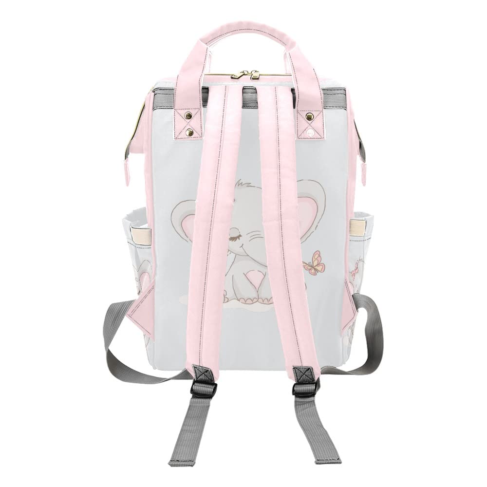 Custom Personalized Elephant Diaper Bag Backpack - Monogrammed Baby Tote with Name for Moms | Perfect for Travel, Daycare & On-the-Go Parenting