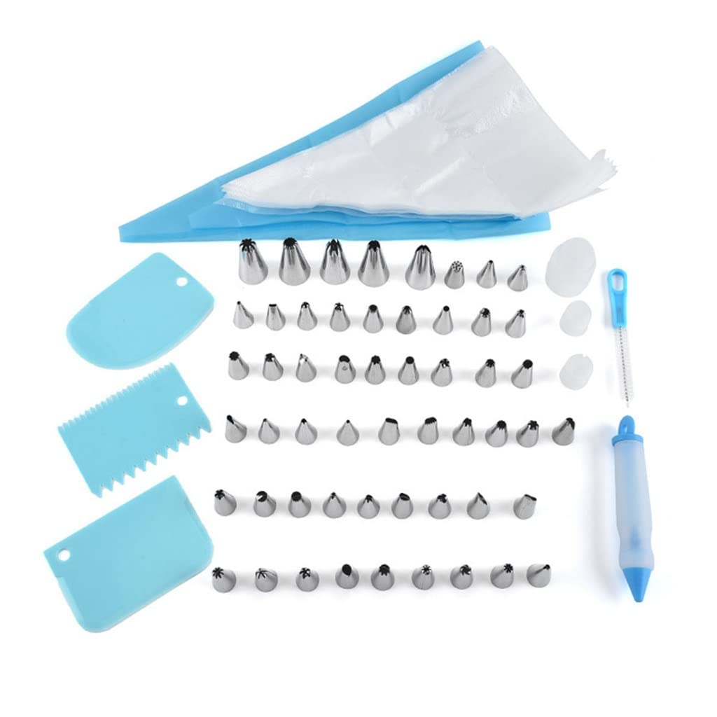GANFANREN 84Pcs Professional Cake Decorating Kit with 54 Icing Tips, Reusable Pastry Bags & Flower Nail - Complete Baking Supplies for Birthday Cakes, Cupcakes, Cookies & Wedding Desserts